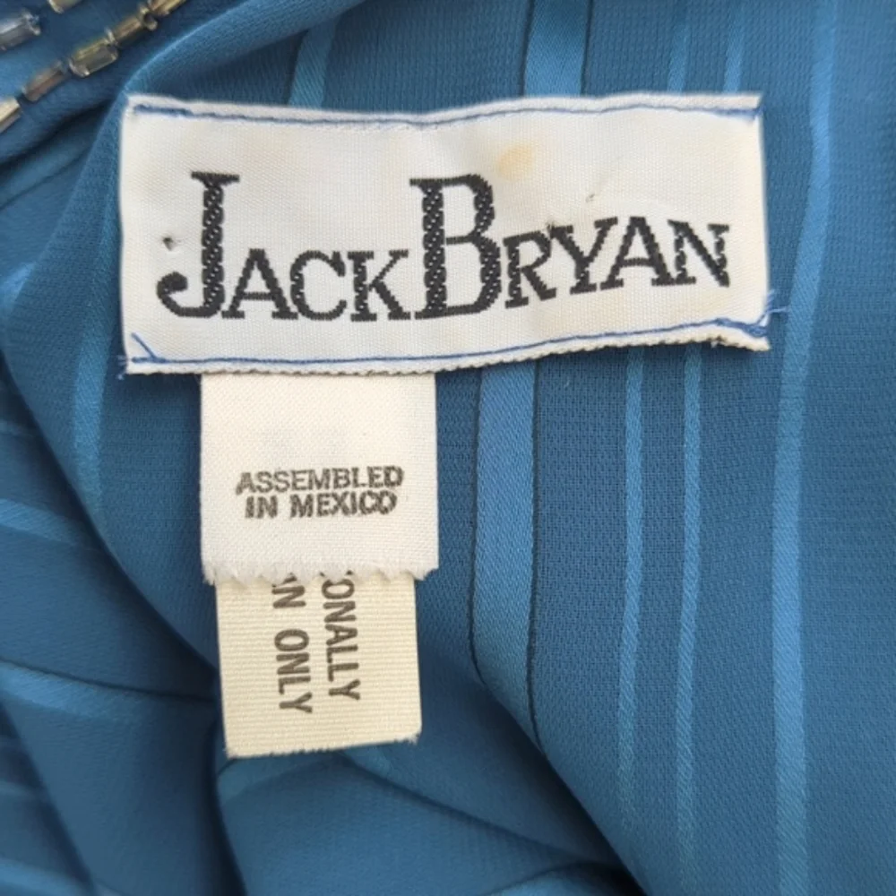 True Vintage Jack Bryan 70's Hollywood Glam Chevron Beaded Pleated Maxi 10/12 - Picture 15 of 16